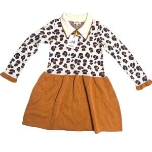 New Finding FoxTale Girls Wild Side Sweater Dress Leopard Size‎ 6